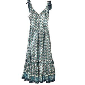 Lucky Brand Blue and White Floral Maxi Dress